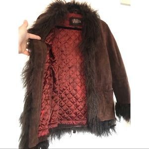 Guess Fur Lined Suede Coat